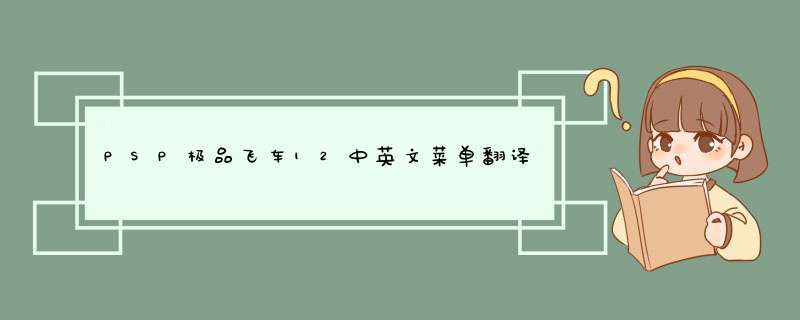 PSP极品飞车12中英文菜单翻译问题！！！高分！！！,第1张