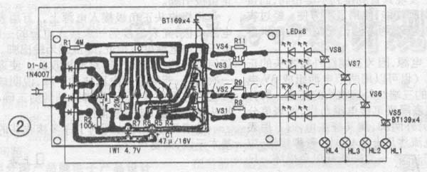 由SH803组成的大功率彩灯程控器电路,第2张