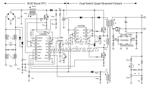 世平推出Fairchild,NXP,ON,TI电源供应解决方案及Vishay周边应用,Integrated Boundary Mode PFC / Quasi-Resonant Current Mode PWM Controller Typ. circuit,第2张