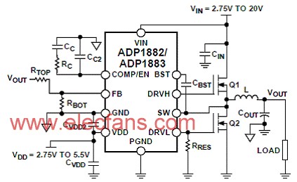 ADP1882-3设计的同步降压电源控制方案,第2张